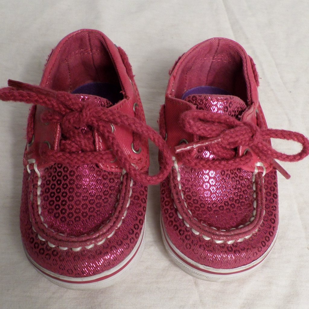 Sperry Top Sider Pink Sparkly Baby Lace Top Shoes Size 3m